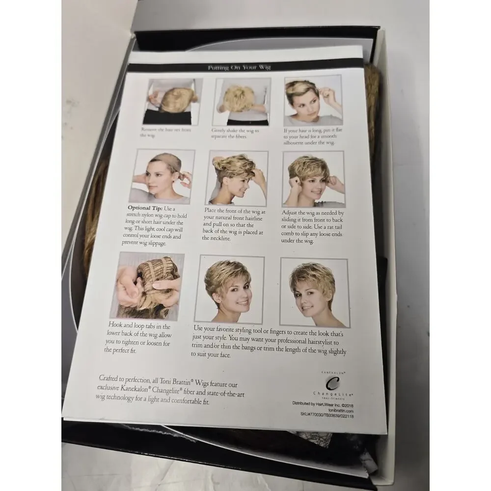 New Toni Brattin Prestigious Wig Red Blonde - Short Straight Classic Cap Box